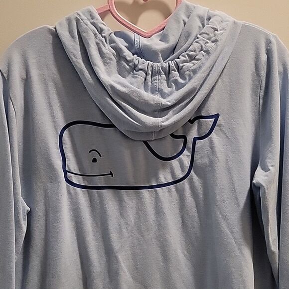 Vineyard Vines Hoodie Tee Shirt Blue Pink Long Sleeve Edgartown Lightweight XS - Picture 5 of 6